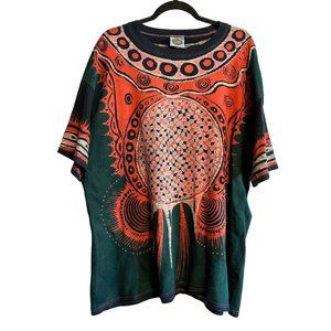 EC Earth Collection Abstract Ethnic Earthy Print Unisex T-Shirt Size 2XL